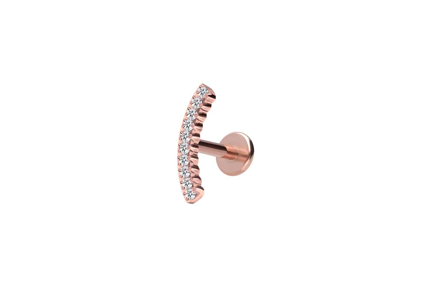 Titan Labret Piercing mit Innengewinde KRISTALLBOGEN